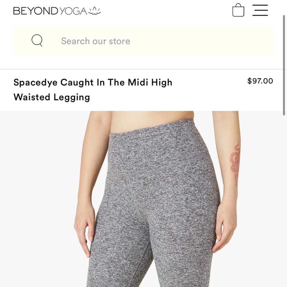 Beyond Yoga Spacedye Caught In The Midi High
Waisted Legging, XS, Black-White
